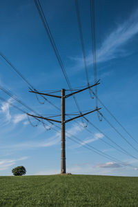 High voltage powerline in danish landscape