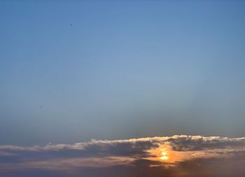 Low angle view of sky at sunset