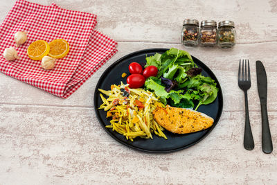 Fruits and vegetables on table