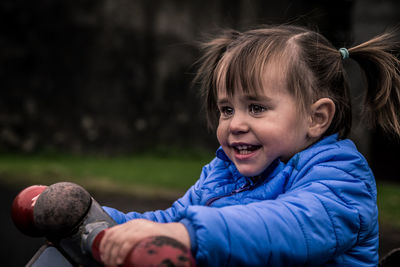 Close-up of smiling girl