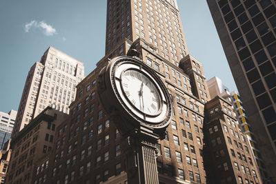 Low angle view of new york city clock 