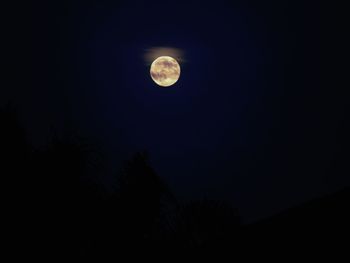 Low angle view of moon in sky