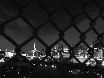 Illuminated cityscape at night