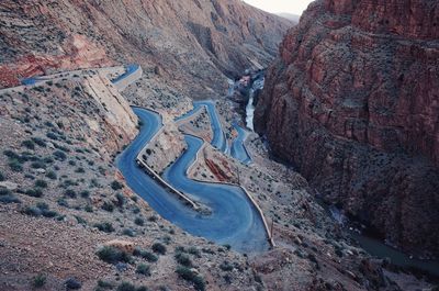 Winding road in canyon