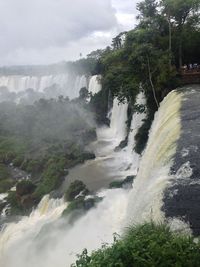 Scenic view of waterfall