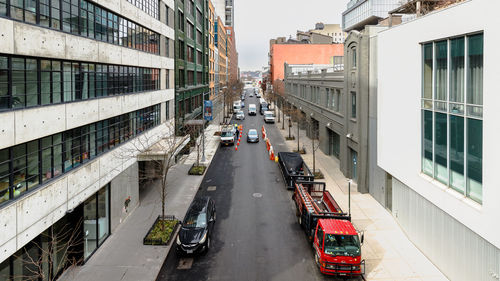High angle view of city street