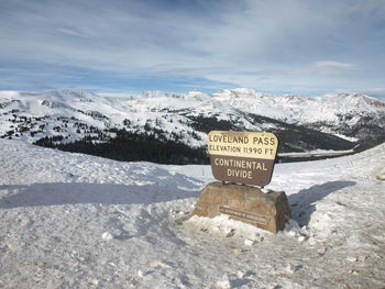 Scenic view of snow covered mountains