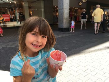 Portrait of girl with ice cream