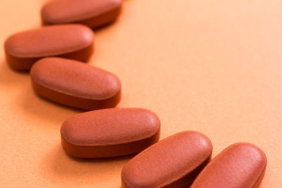 Close-up of pills on table