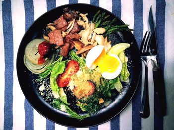 Close-up of food served in plate