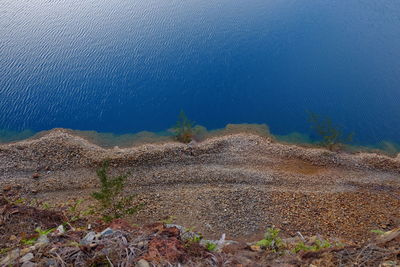 Scenic view of landscape against blue sky