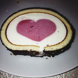 Close-up of heart shape on table