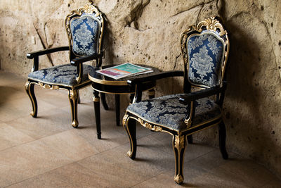Empty chairs in a room