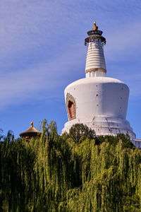 Low angle view of lighthouse against sky