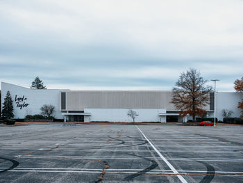 View of road against cloudy sky