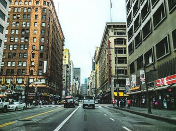 Traffic on road in city