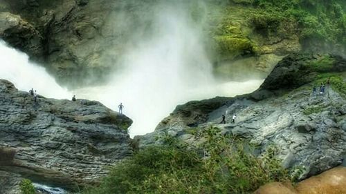 Scenic view of waterfall