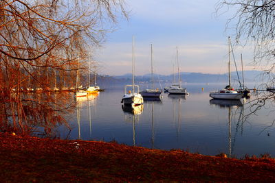 Boats in lake