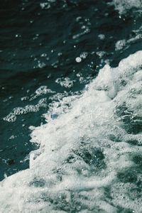 High angle view of flowing water