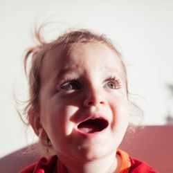 Close-up portrait of cute girl