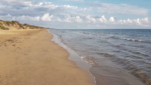 Scenic view of beach against sky