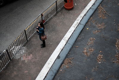 Person walking on road