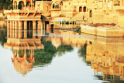 Reflection of buildings in water