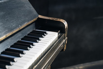 Close-up of piano keys