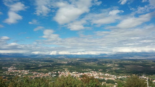 Aerial view of landscape against sky