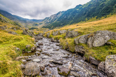 Scenic view of mountains against sky