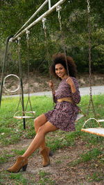 Woman and swing