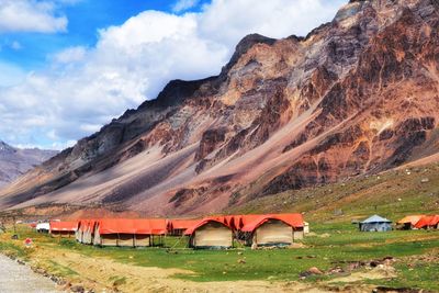 Scenic view of mountains against sky