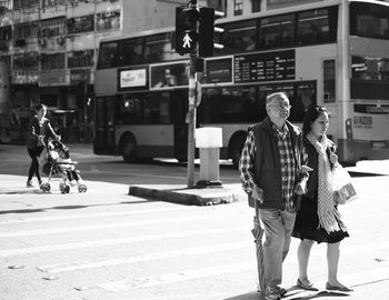 Men on street in city