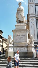 Low angle view of statue in city