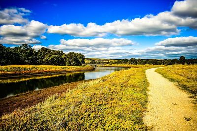 Scenic view of river against sky