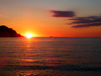 Scenic view of sea during sunset