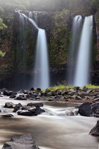 Scenic view of waterfall in forest