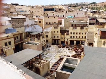 High angle view of cityscape against sky