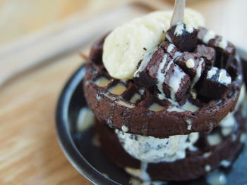 Close-up of ice cream in plate