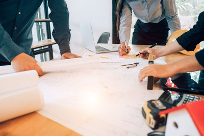 People working on table