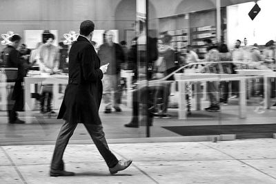 Woman standing in city