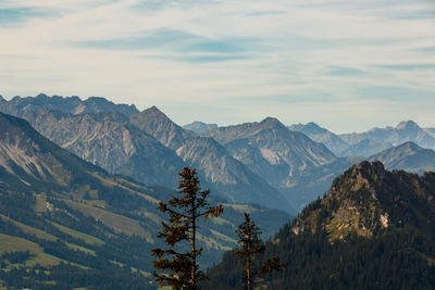 Scenic view of mountains against sky