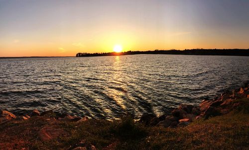 View of sea at sunset