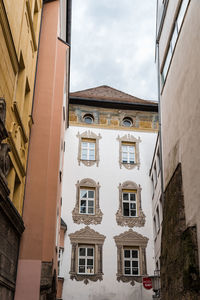 Low angle view of residential buildings against sky