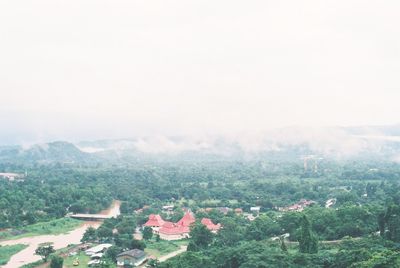 High angle view of townscape against sky