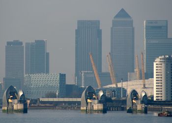 Canary wharf and river thames 