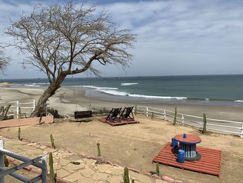 Scenic view of beach against sky in lobitos 