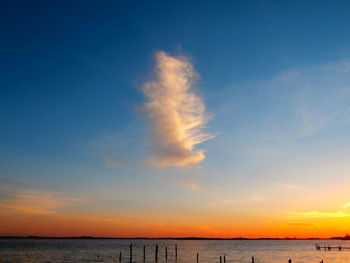 Scenic view of sea at sunset