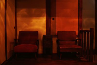 Empty chairs and tables