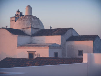 Low angle view of building against clear sky